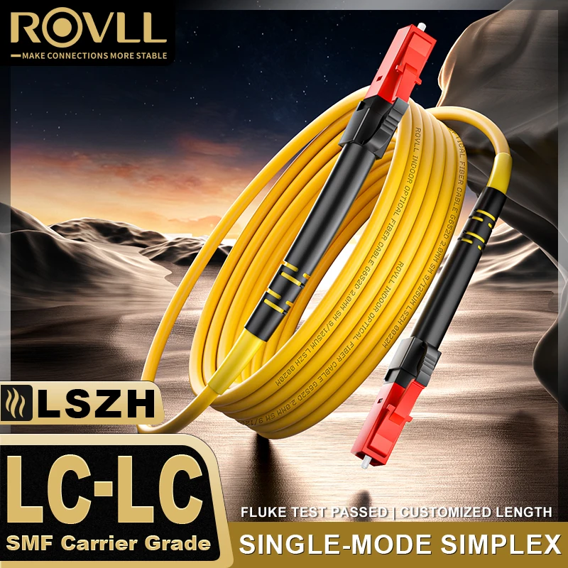 ROVLL glasvezelkabel LC naar LC single-mode glasvezel patchkabel Simplex UPC 9/125μm, OS1/2 SMF 1/2/3/5/10/15 meter LSZH OFNR