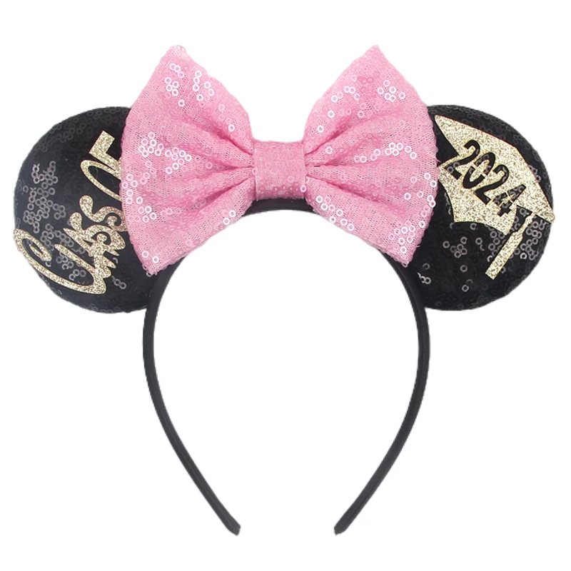 Class Of 2024 Graduation Disney Mouse Ears Headband Happy New Year Hairband Festival Party Dress Up DIY Hair Accessories