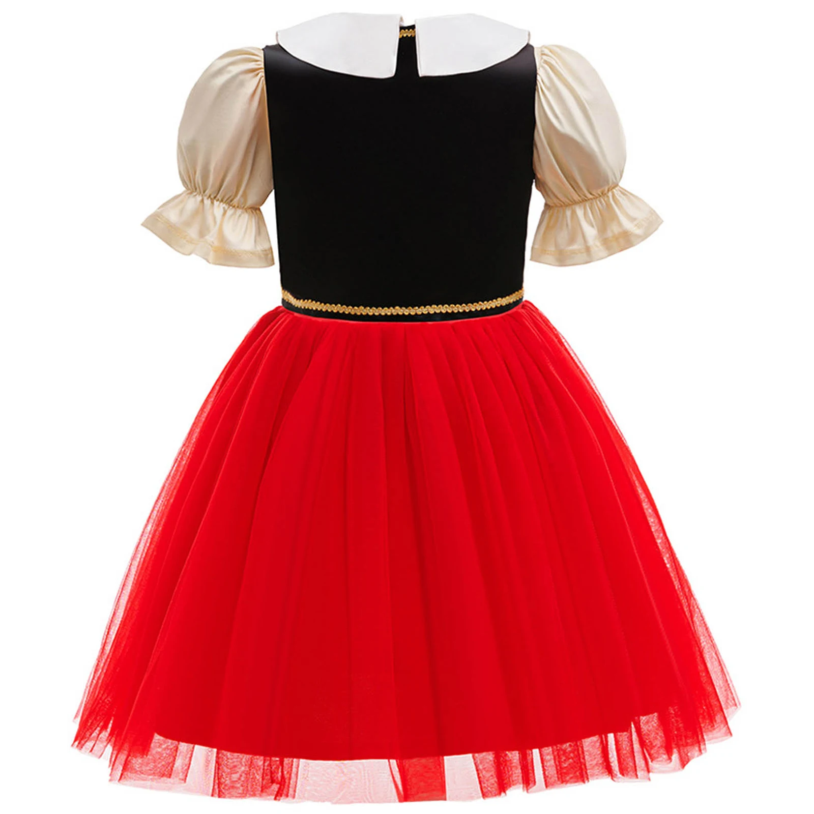 أطفال بنات شخصيات الفيلم تأثيري حلي منتفخ قصيرة الأكمام ربطة القوس فيونكة شبكة تكدرت يوتار فستان مع شريط مضفر سترة البدلة #3