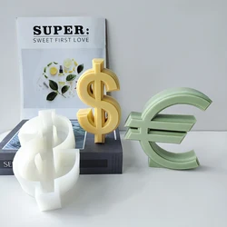 DIY Currency US Dollar Sign Euro Symbol Silicone Mold Money Gold Coin $ € Shape Aroma Candle Mold