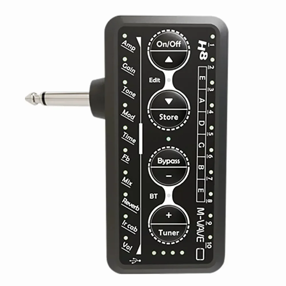 

M-VAVE Mini H8 Rechargeable Amp Speakers Guitar Plug Amp Pa-1 Headphone Amplifier Acoustic Electric Bass Sound Pedal Board Delay