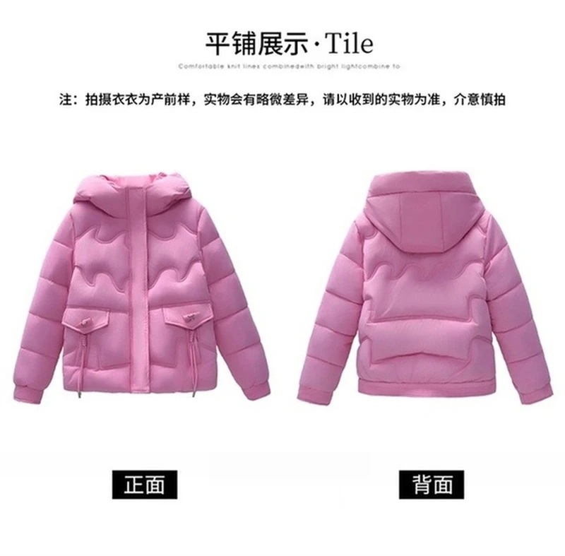 Frauen Lose Baumwolle Gefütterte Jacke Herbst Unten Baumwolle Studenten Akademie Schlank Brot Mantel Mit Kapuze Stehkragen Outwear JJ275