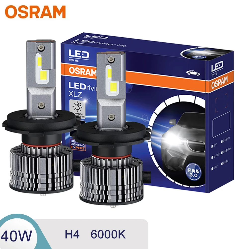 OSRAM J6204CW XLZ CLASSIC 3.0 LED H4 H19 Original Car Headlight 40W Bright 6000K Cool White LED Canbus Upgarde Lamps,1 Pair