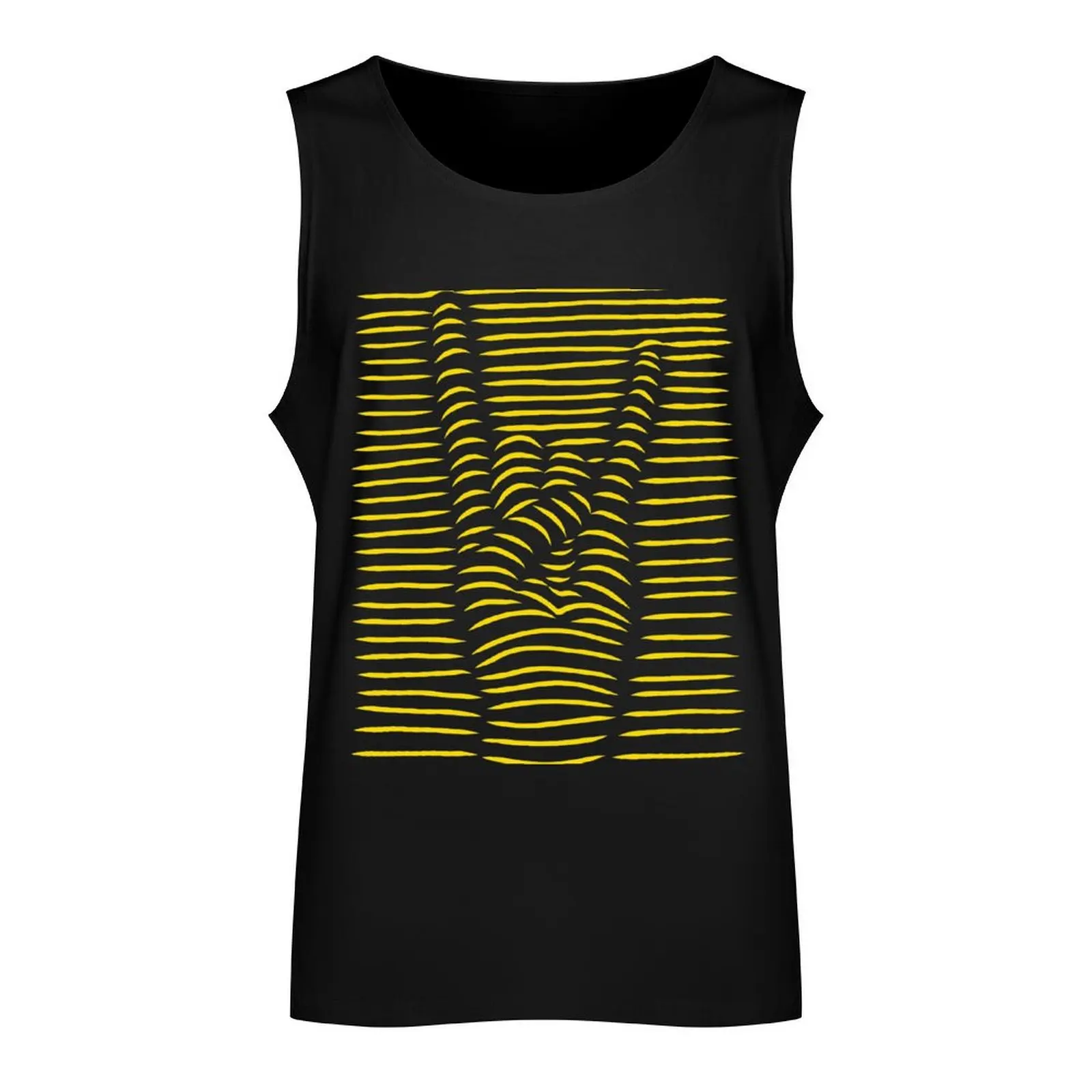 Metal and rock hand gesture striped illusion. Tank Top sleeveless t-shirts for men cool things Men's gym clothing men clothing