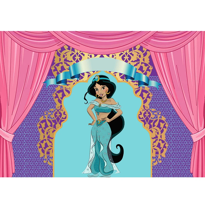 Aladdin princesa jasmim pano de fundo para estúdio foto cortina elefante tigre meninas festa aniversário photograp fundo
