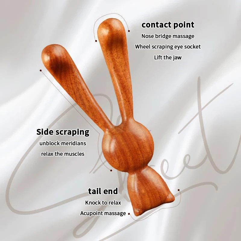 

Sandalwood Rabbit Nose Scraping Massage Comb Clearing Meridians Collaterals According To Eye Acupoints Promote Blood Circulation