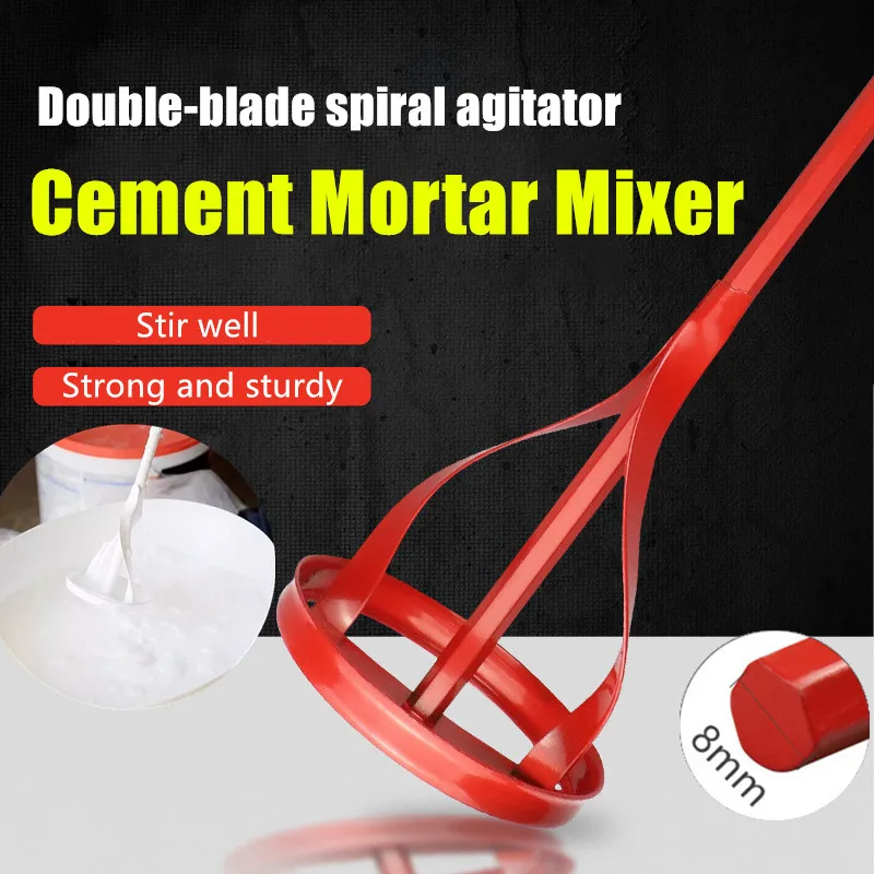 Imagem -02 - Gesso Paint Mixer Anexo Eixo Hexagonal Furadeira Elétrica Mistura Paddle Muilt-use Putty Cimento Argamassa Agitando Rod Drop Shipping