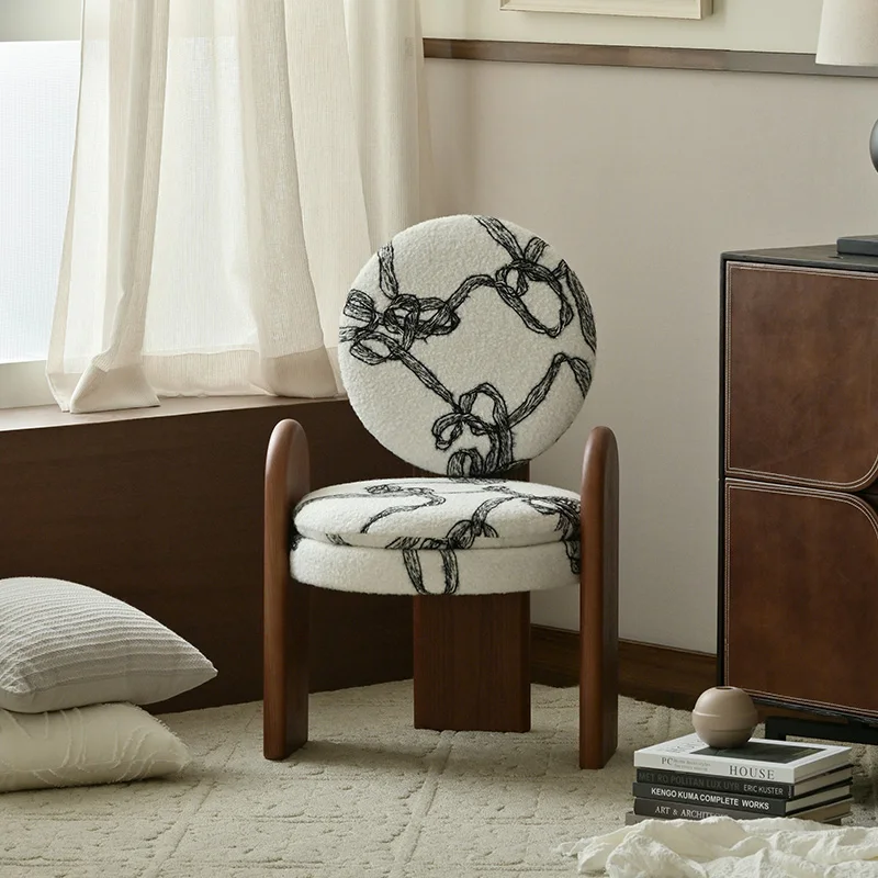 French Cream Wind Sofa Chair New Chinese Bedroom Dressing Stool Versatile Light Retro