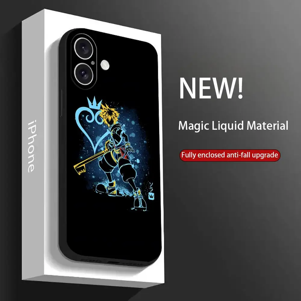 Game Cool Kingdom Hearts Phone Case For iPhone 17 16 15 14 13 12 11 X XR XS 8 Plus Mini Pro Max Soft black Shockproof Cover