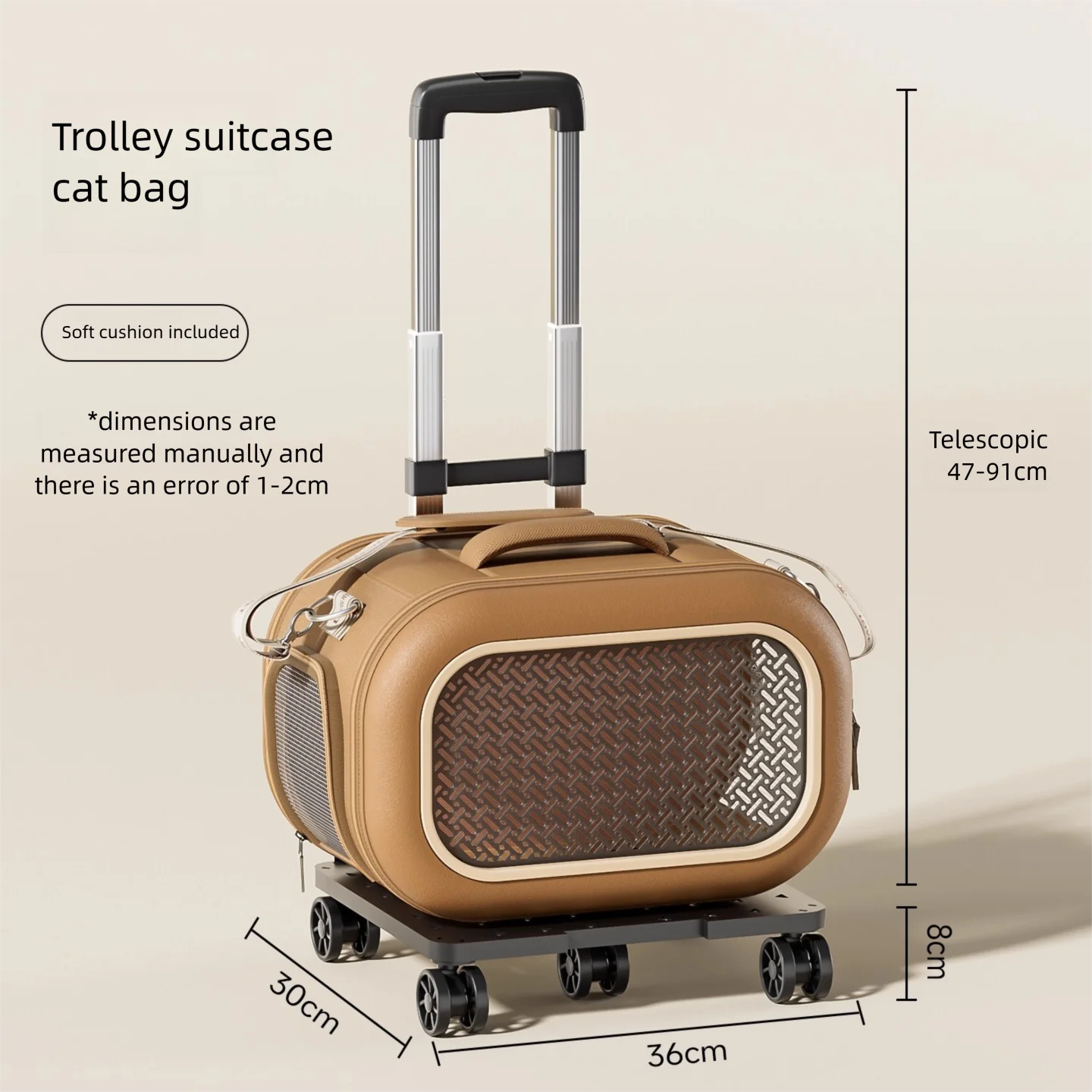 Kattentas, draagbare kattenbox voor buiten, crossbody met één schouder, kleine kattenruimtecabine, kattendraagtas met grote capaciteit, koffer voor huisdieren