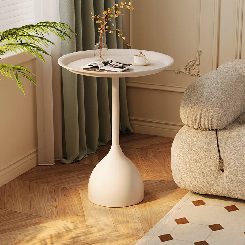 

American Retro Living Room Side Table Light Luxury Small Coffee Table Creative Black Small Round Table