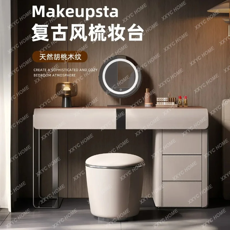 XX minimalist saddle leather dresser with auxiliary cabinet