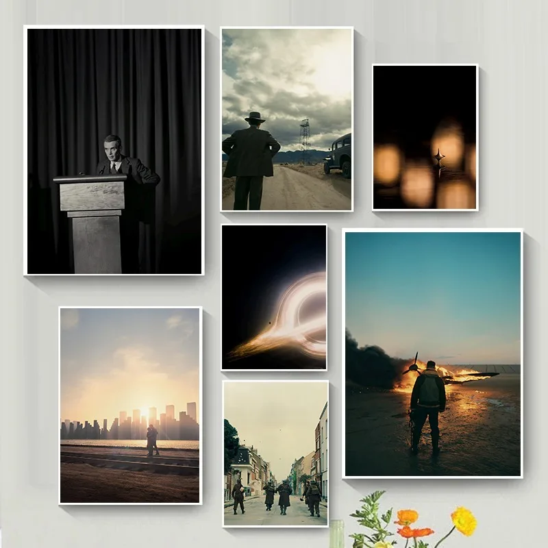 Oppenheimer/Inception/Dunkirk Minimalist Movie Poster Print Film Art Wall Decor Perfect Gift for Movie Lovers Living Room Decor