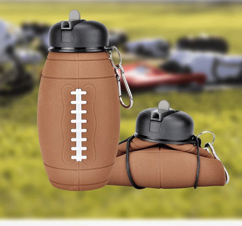 

Foldable Silicone Water Cup 600ml Outdoor Cycling Water Cup Rugby Sports Water Kettle EDC Outdoor Camping Tool