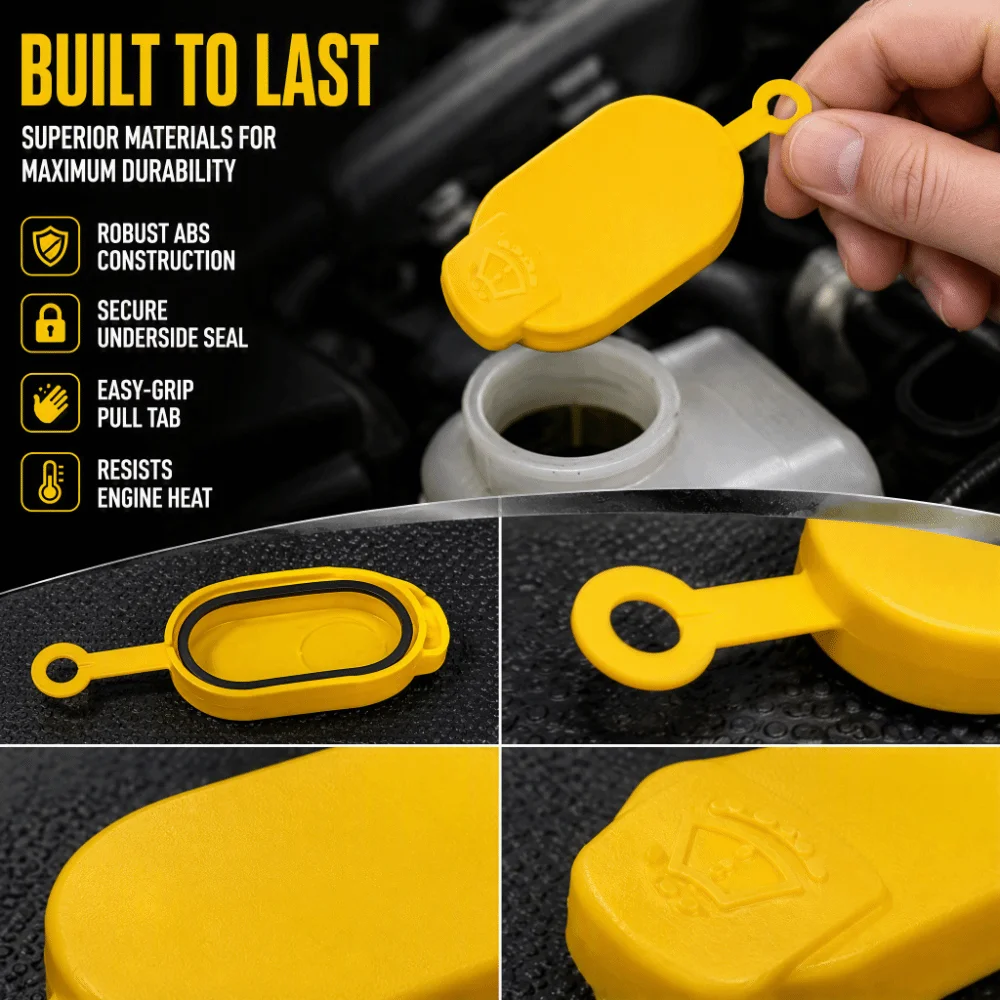 Yellow Windshield Washer Bottle Cap ABS Washer Reservoir Cap for OPEL Vivaro A / Clio 2 (II)