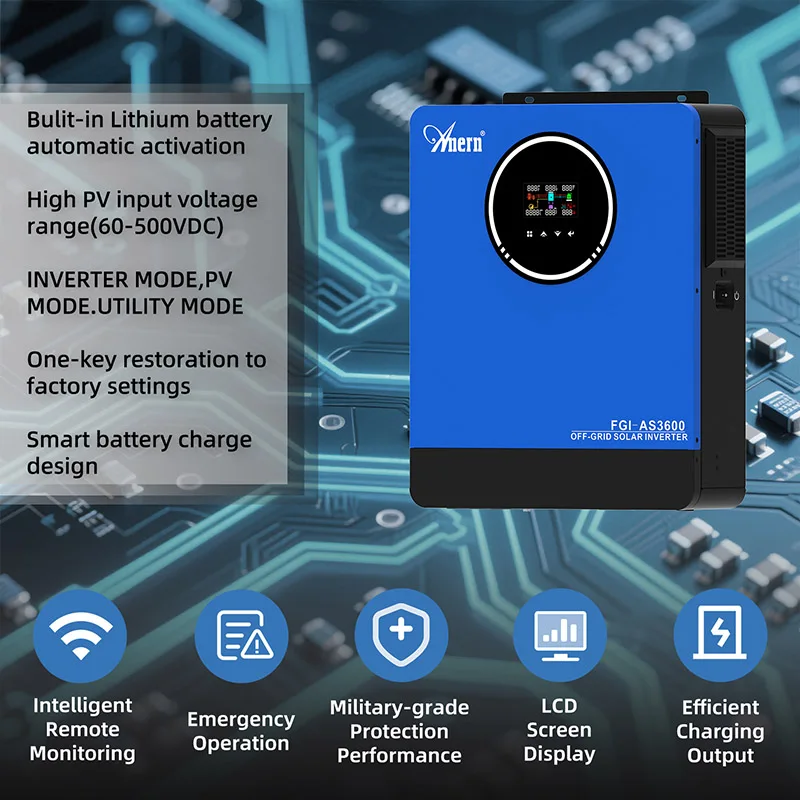 3.6KW 3600W Solar Hybrid Inverter Pure Sine Wave 120A MPPT Off-Grid 24VDC 110V 120V - Image 3