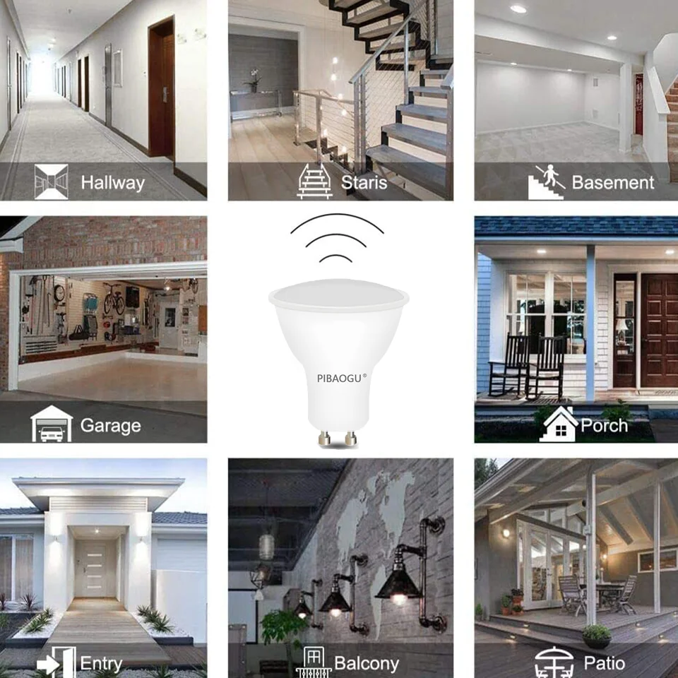 1PC LED Bulb GU10 PIR MotionSensor Night Light 3W 6W 9W 12W Cold White Warm White For Indoor Home Stairs Garage Corridor Walkway