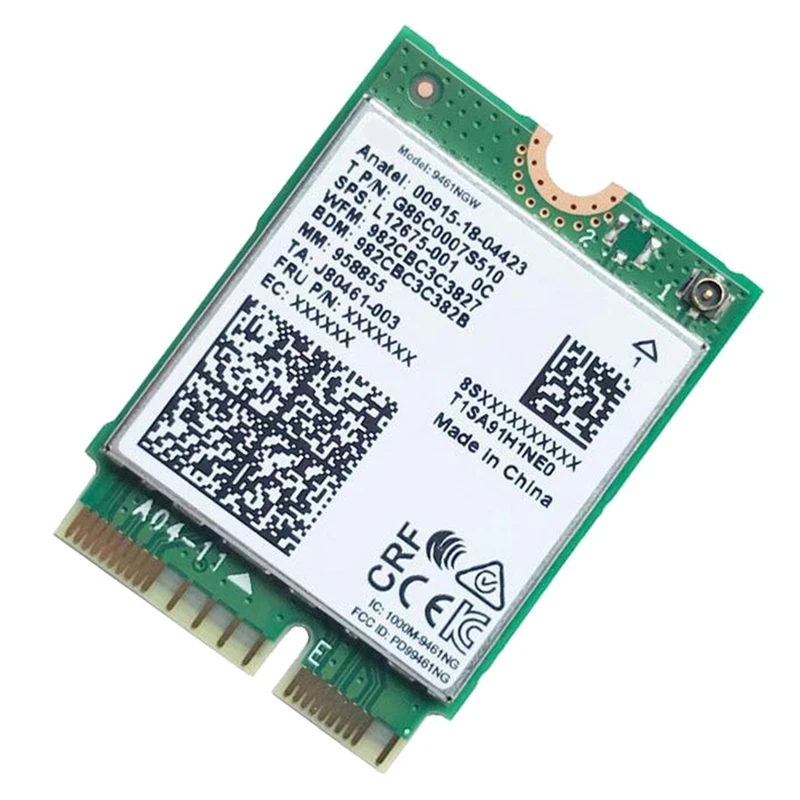 Tarjeta WiFi para Intel 9461NGW, adaptador inalámbrico de doble banda, CA 9461, 2,4G/5G, 802.11AC, M2 Key E, CNVI, Bluetooth 5,0