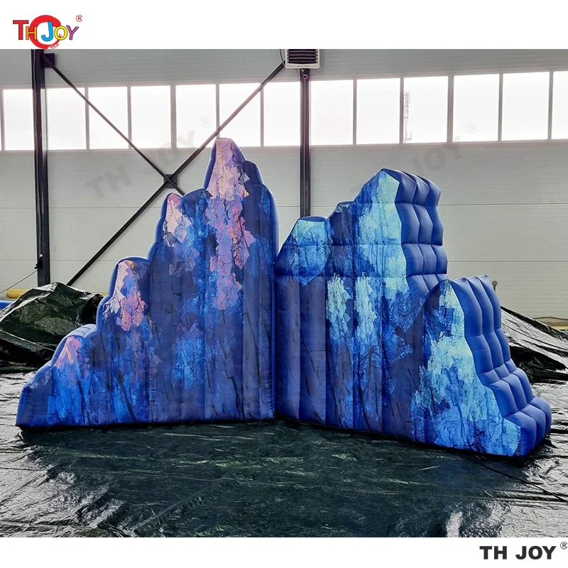 6m wide Inflatable Rock Mountain Stone Hills With Sun and Rocket