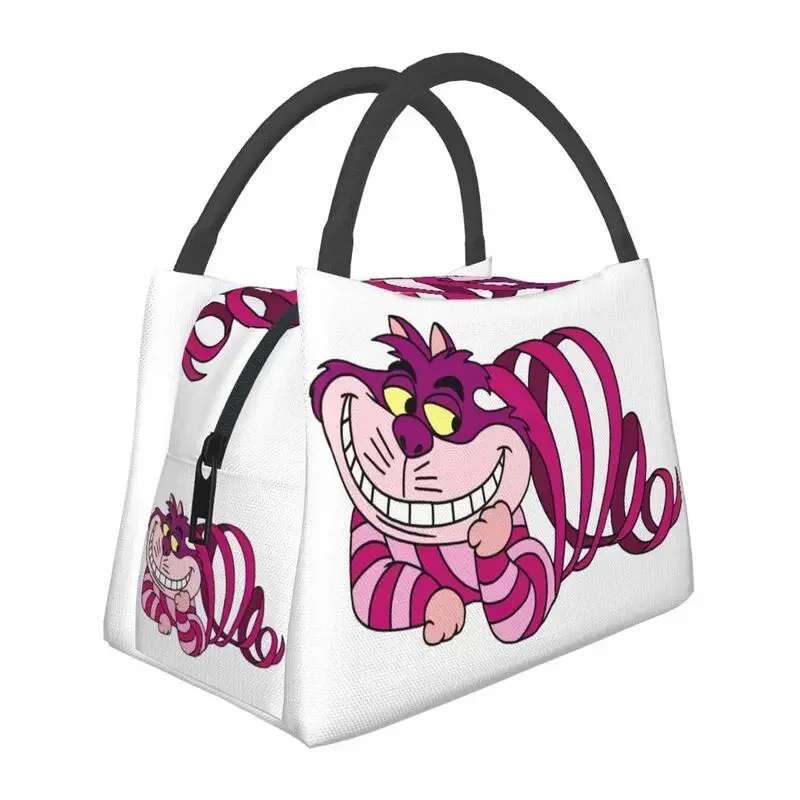 Funny Cheshires Cat Insulated Lunch Bags for Women Resuable Thermal Cooler Lunch Tote Work Picnic