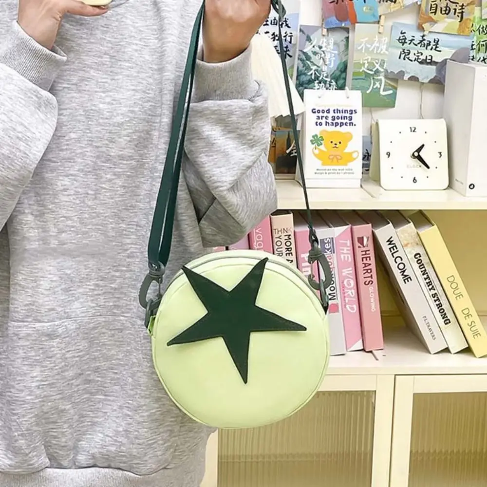 

Fashion Tomato Shape Shoulder Bag Oxford Cloth Waterproof Messenger Bag Portable Comfortable Mobile Phone Pouch Unisex