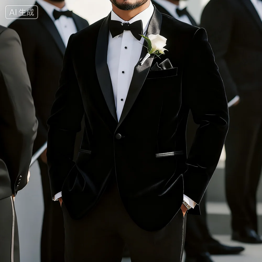 

Marfim xale lapela ternos para homens fino ajuste cerimônia de casamento sólido smoking homem terno trajes para hombre ternos fe