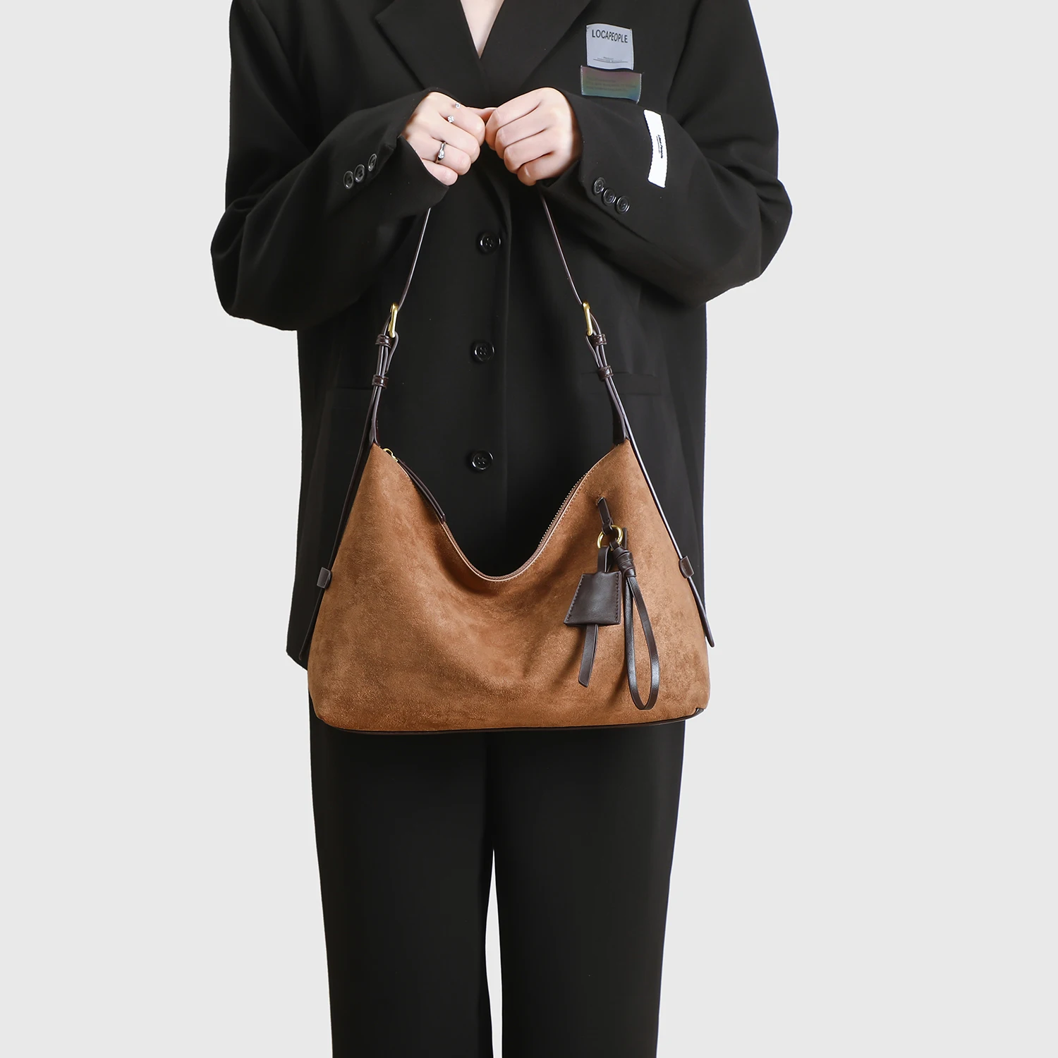 

New fashion casual matte PU leather homeless man one-shoulder bag luxury design large capacity commuter dumpling off-road handba