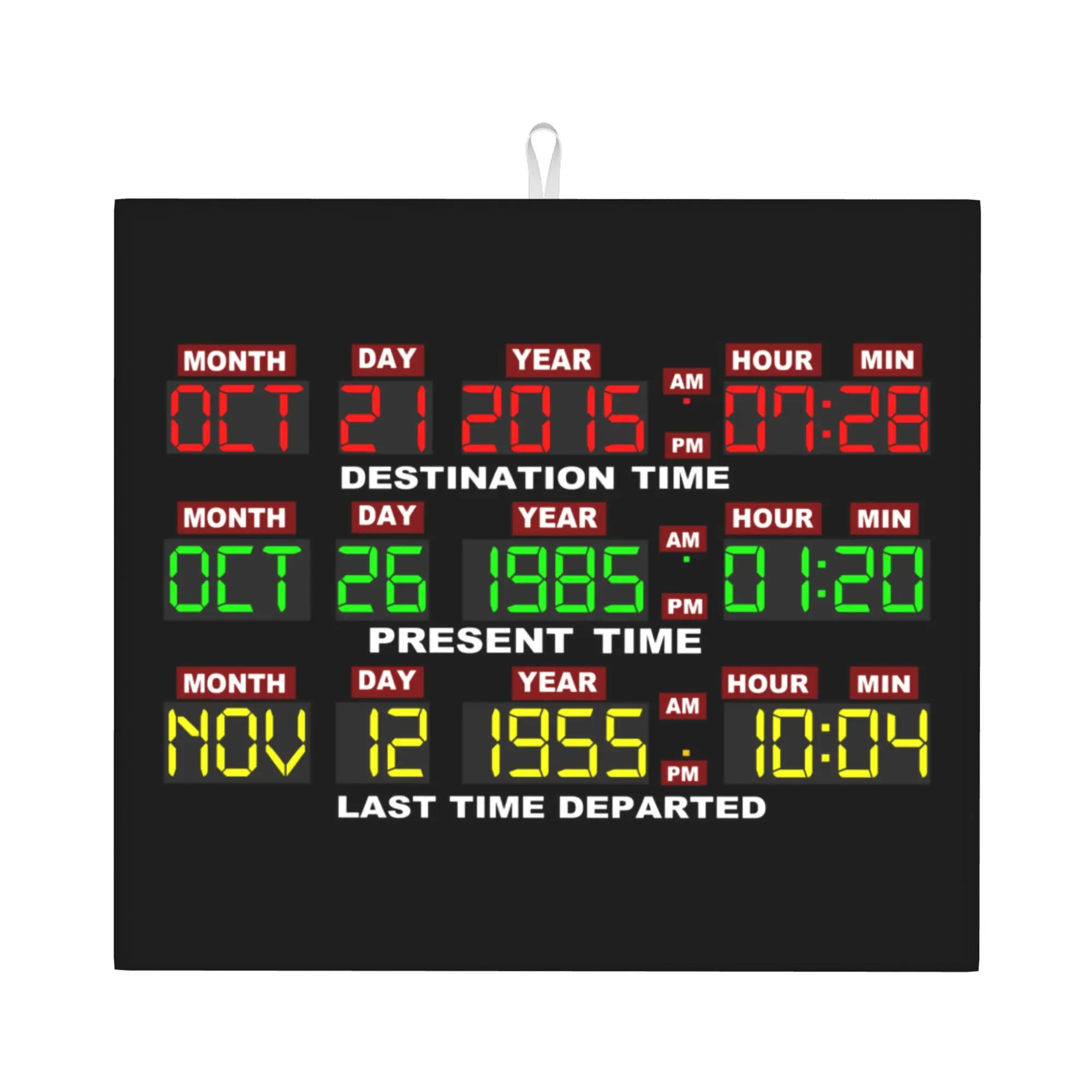 Time Circuits On Non Slip Kitchen Counter Protector Mat Barware Tableware Reusable Back To The Future Drying Mat For Kitchen