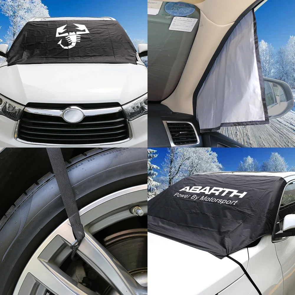 Car Windshield Snow Block Sunshade Cover Parasol Car Accessories For Fiat 500 Abarth Panda Tipo Egea Doblo 124 Spider Stilo