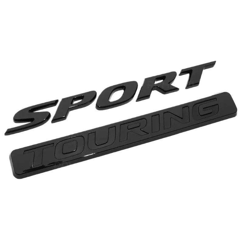 2Pcs For Sport Touring Rear Trunk Letter Logo Badge Emblem Nameplate Black Auto Accessories