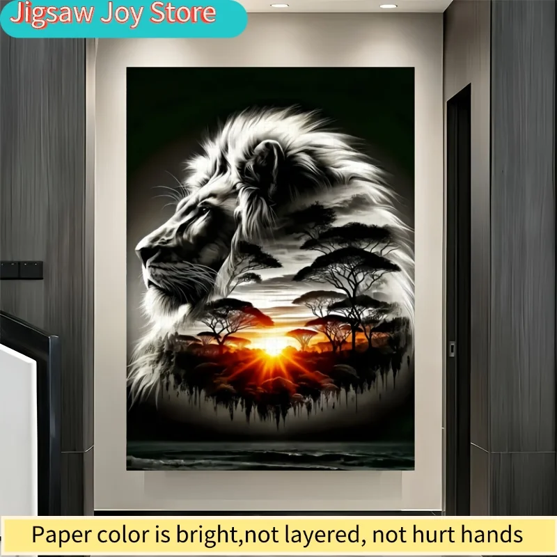 

Пазл «Лев на закате над саваной» (1000 элементов) - большой премиальный бумажный пазл, яркие цвета, идеально подходит для семейного декора и развития мышления.