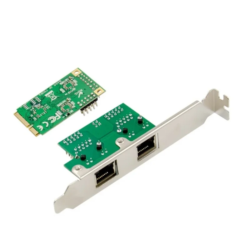 MiniPCIe Dual-port Gigabit Network Card RTL8111F Rj45 1000MB Ethernet X520 10Gb RTL8111F+ASM1182e Chipset Industrial