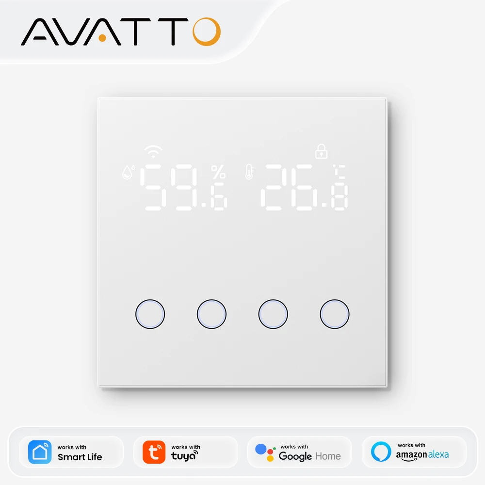 avatto-wifi-3-in-1-スマートシーンスイッチ、温度と湿度表示付きライトスイッチ、tuya-alexa-google-home-アリスと連携