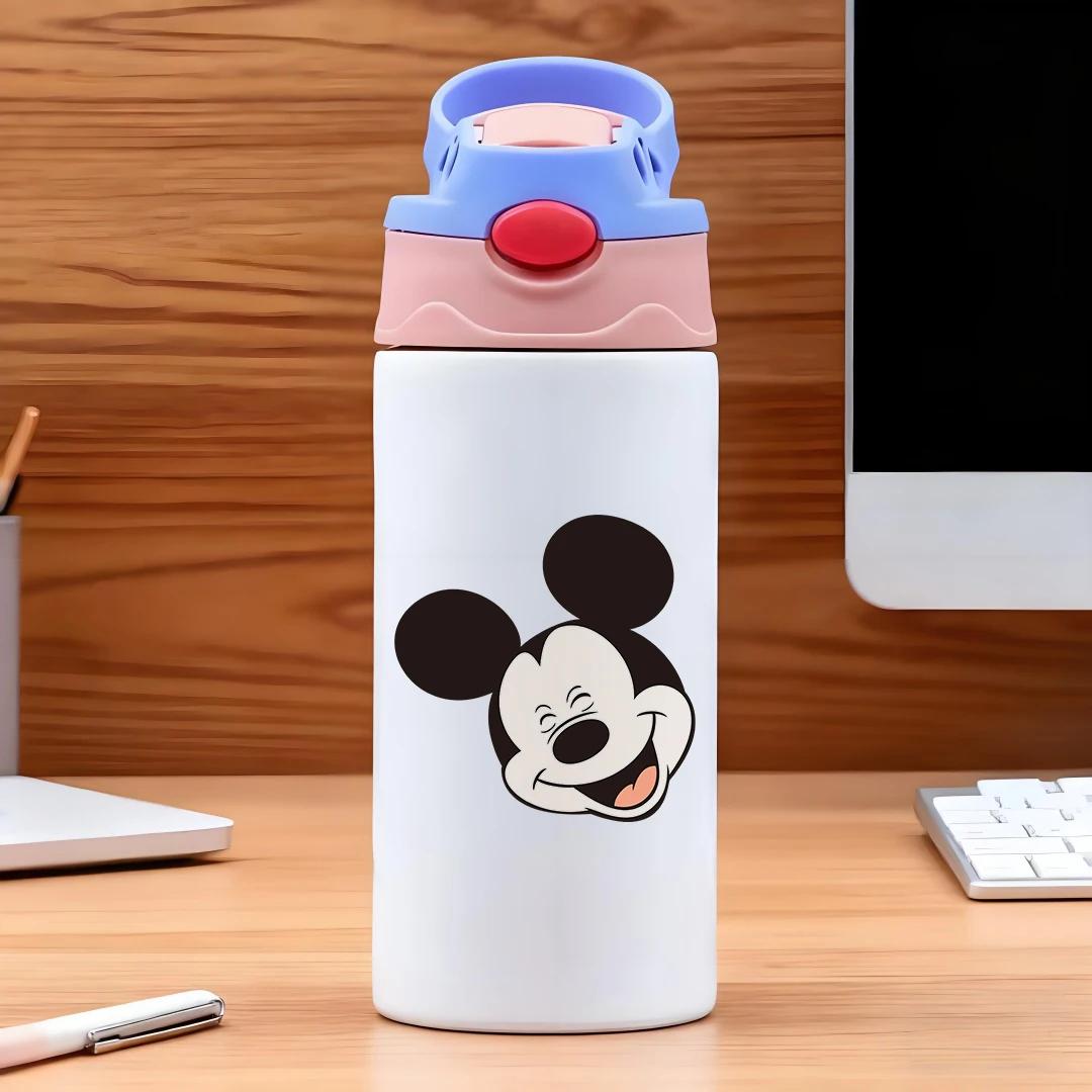 

Disney Mickey Mouse Classic Logo Cartoon Straw Cup 304 Stainless Steel Children's Water Cup New Year Gift