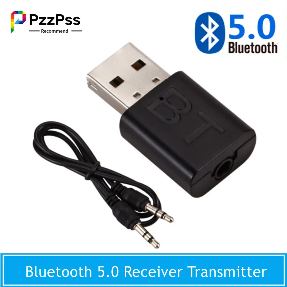 PzzPss Bluetooth 5.0 Audio Adapter Receiver Wireless Music 3.5mm AUX Jack Audio Receptor Mini Bluetooth For Autoradior Stereo