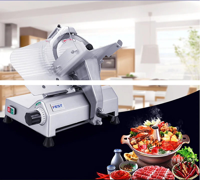 110V/220V Electric Meat Slicer  8 Inch Blade Electric Food Slicer Grinder Home Meat Slicer Cuting Machine