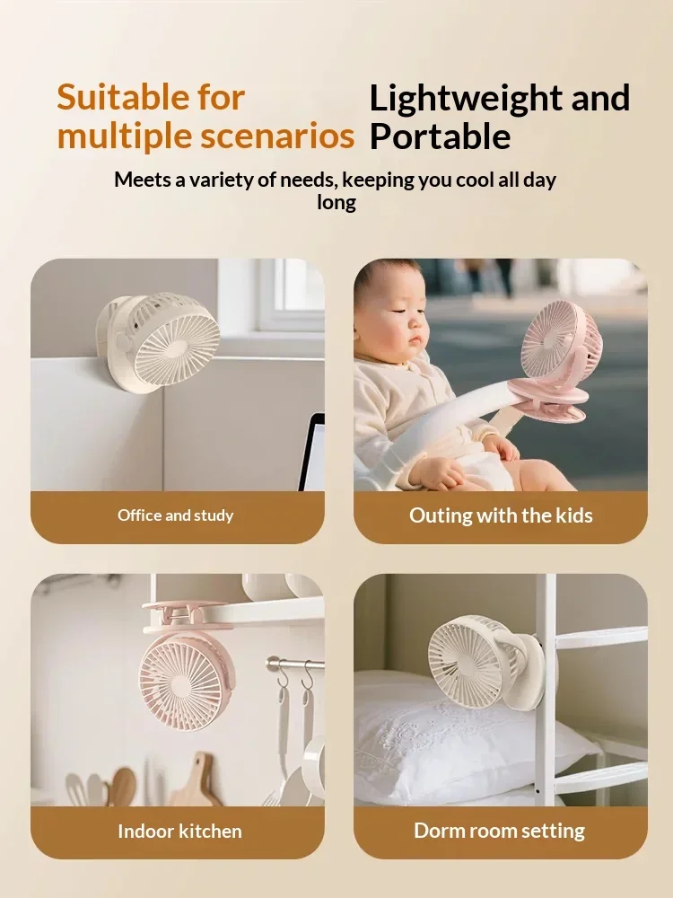 Aisolove F3 Clip On Mini Fan Rechargeable Usb 360 Degree Rotation Detachable Washable Portable Desk Fan Multiple Color Options