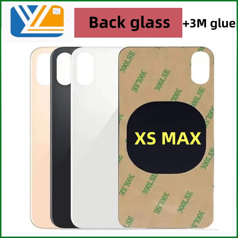 Back Cover Glass+3M glue For iPhone X XS XSMAX Fast Replacement High Quality Housing Battery Cover Big Hole Rear Glass x Back