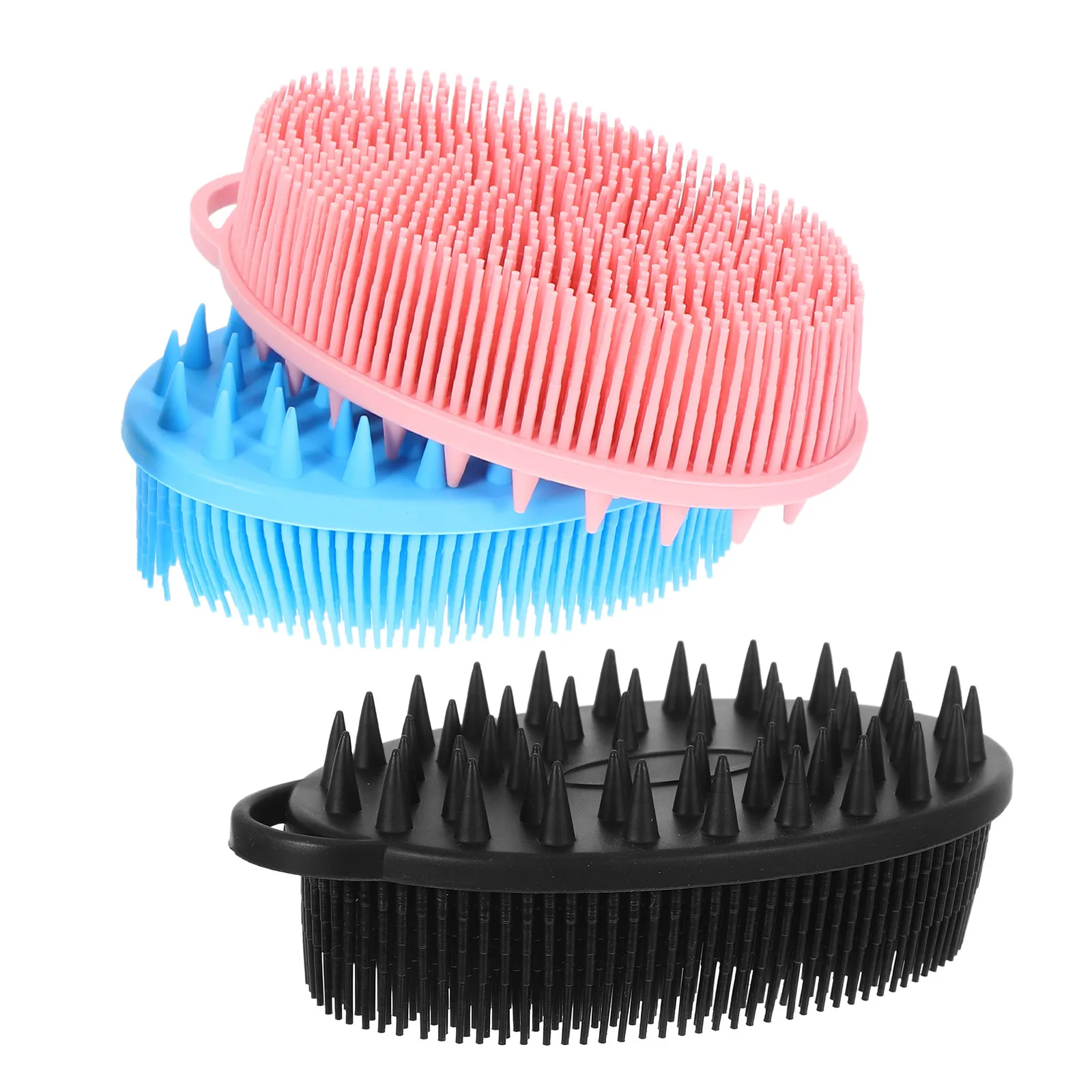 3Pcs Silicone Body Scrubber Dual-Sided Bath Brush Soft Exfoliating Shower Scrubber for Sensitive Skin Face Washing Instrument