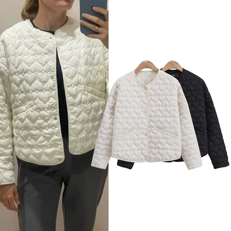 HXAO Women\'s Winter Jacket Crop Quilted Jacket Woman New In Coats & Jackets Warm Lightweight Padded Women White Black Outerwears