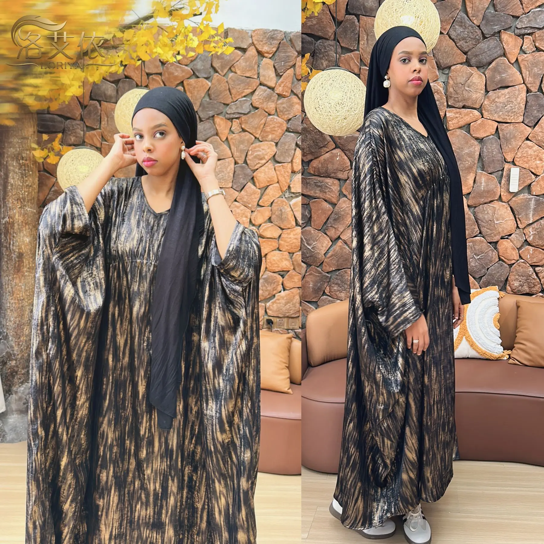 

2025 Stylish New Arrival Elegant Nice Formal Long Abaya Dress with Wide Sleeve One Piece Middle Eastern Casual Robe for Women