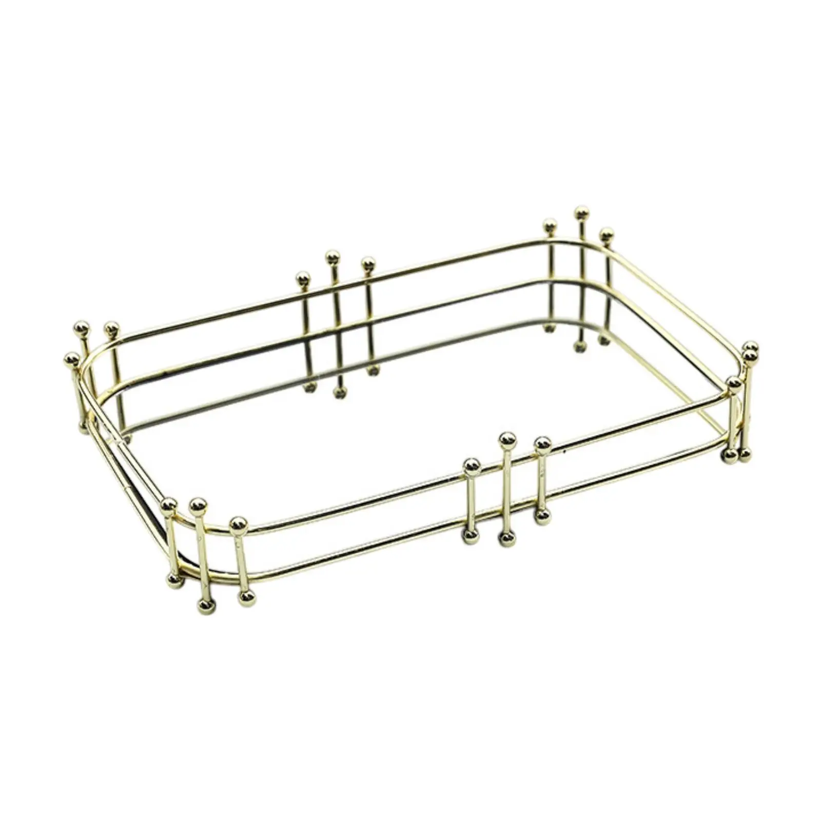 Decorative Mirror Tray Portable Makeup Organizer for Offices Restaurants Bar