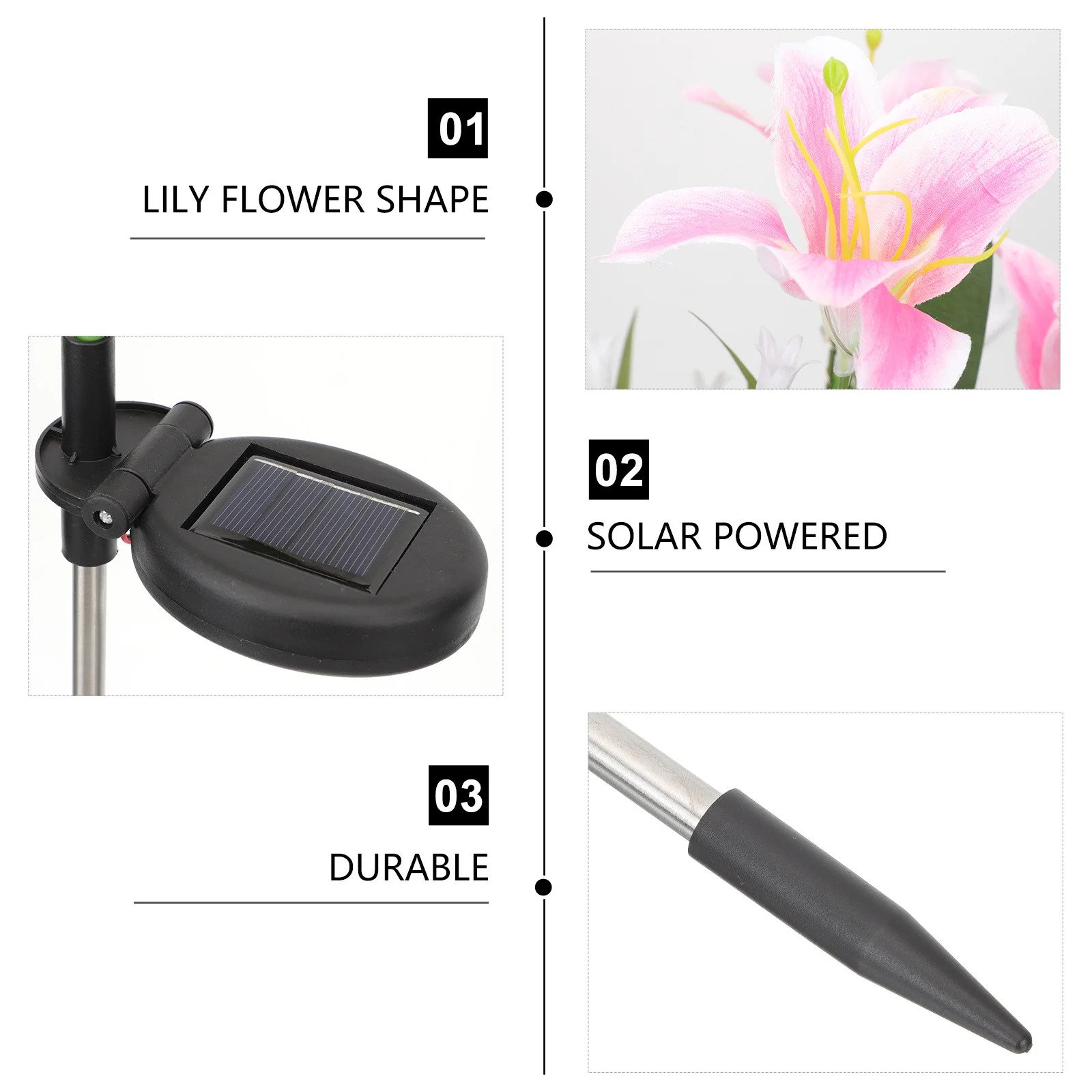 

Солнечные фонари с цветами лилии, уличные водонепроницаемые садовые фонари для газона, двора, патио, солнечные садовые украшения