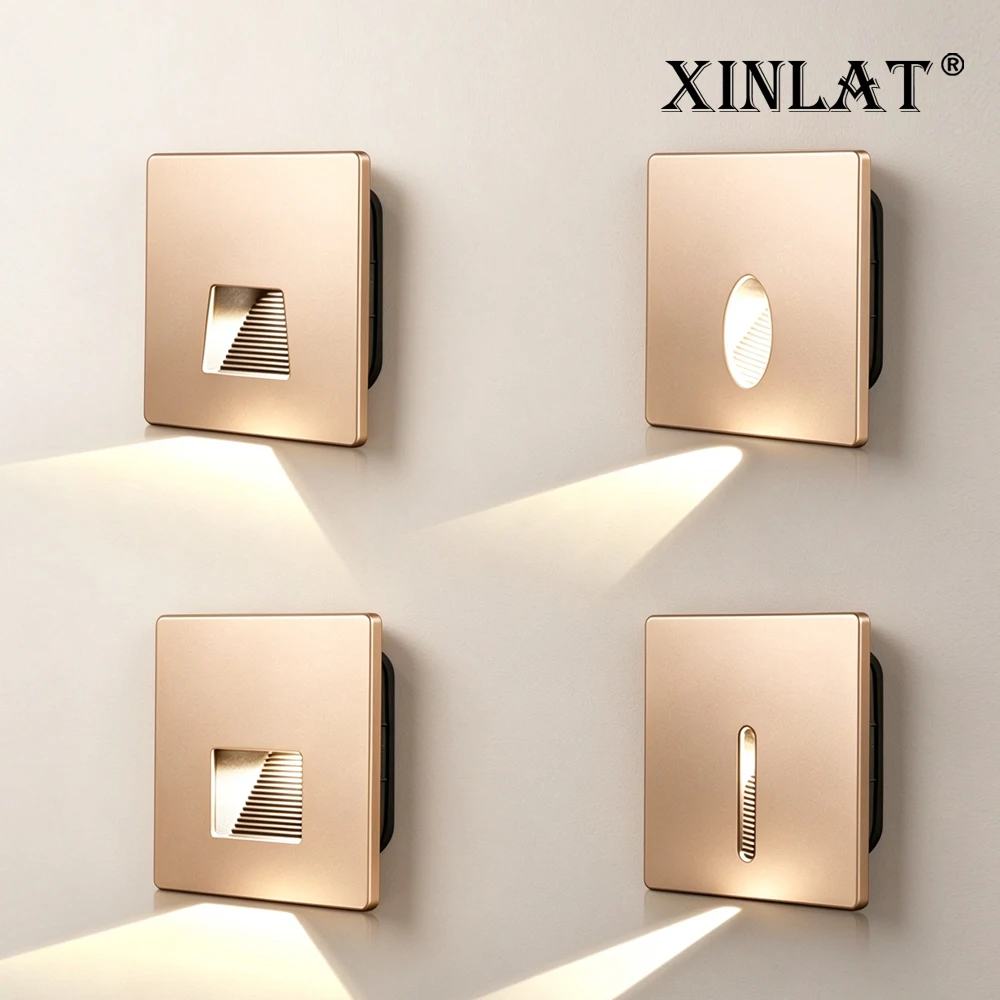 Switch Control Embedded Footlights, Outdoor And Indoor Step Lights, Magnetic Panels, 86 Boxes Of Frosted Gold