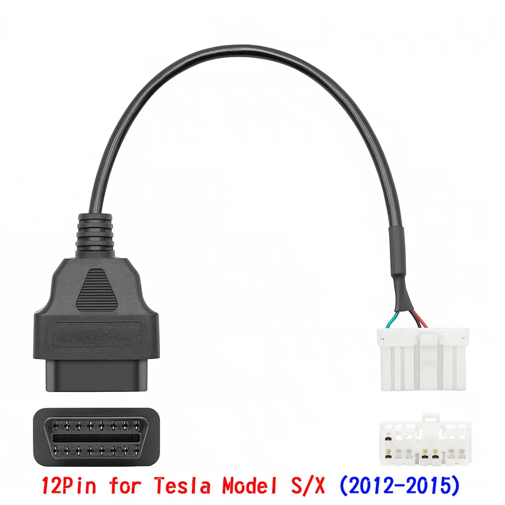 OBD2 Connector 12Pin/26Pin Male 16Pin Female OBD Cable For Tesla Model S/X/Y OBDII New Energy Car Cable Auto Diagnostic Tools