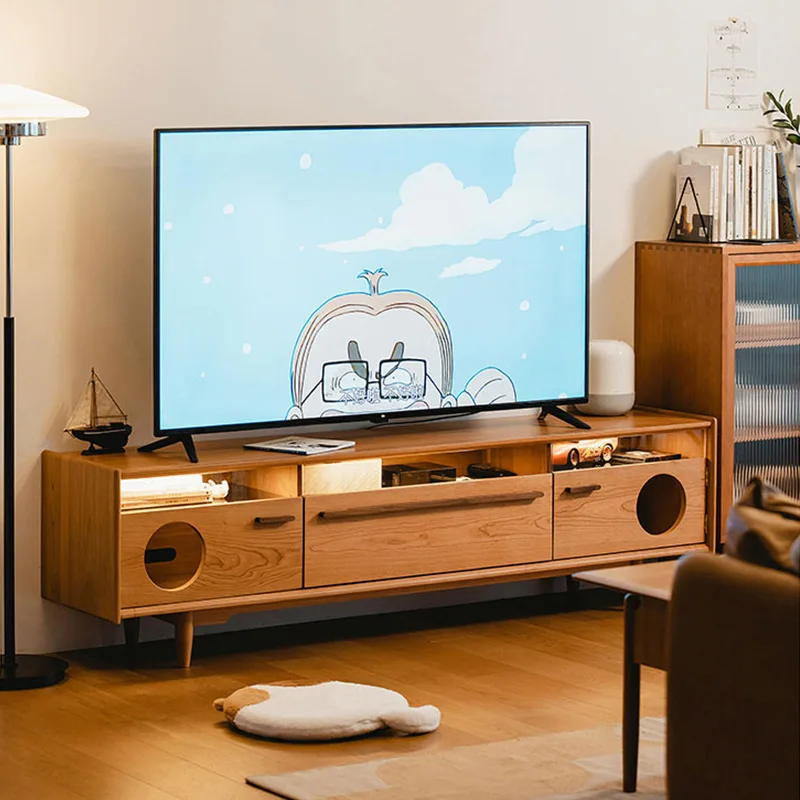 

solid wood TV cabinet B & B retro multi-functional simple audio-visual cabinet home living room fashion storage TV cabinet