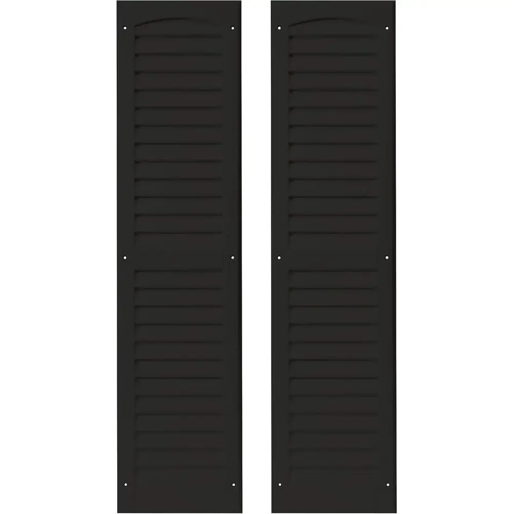 Pair of 9 x 36 Black Louvered Shed Shutters for Windows and Playhouses