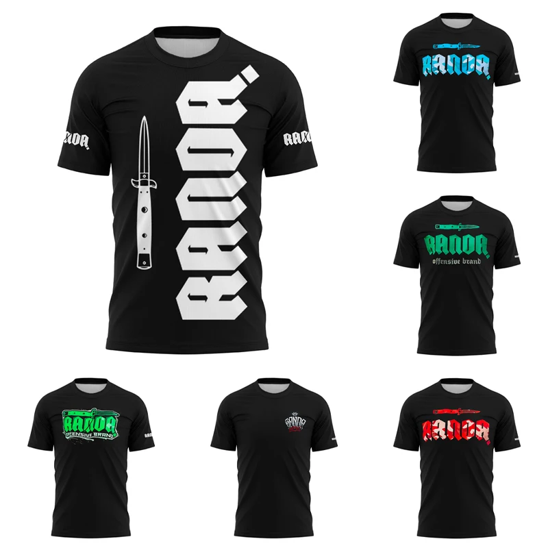 Summer Randa Street Fighting Boxing Clothes Fitness Training Men's and Women's T-shirts Breathable Fashion Large Size Top