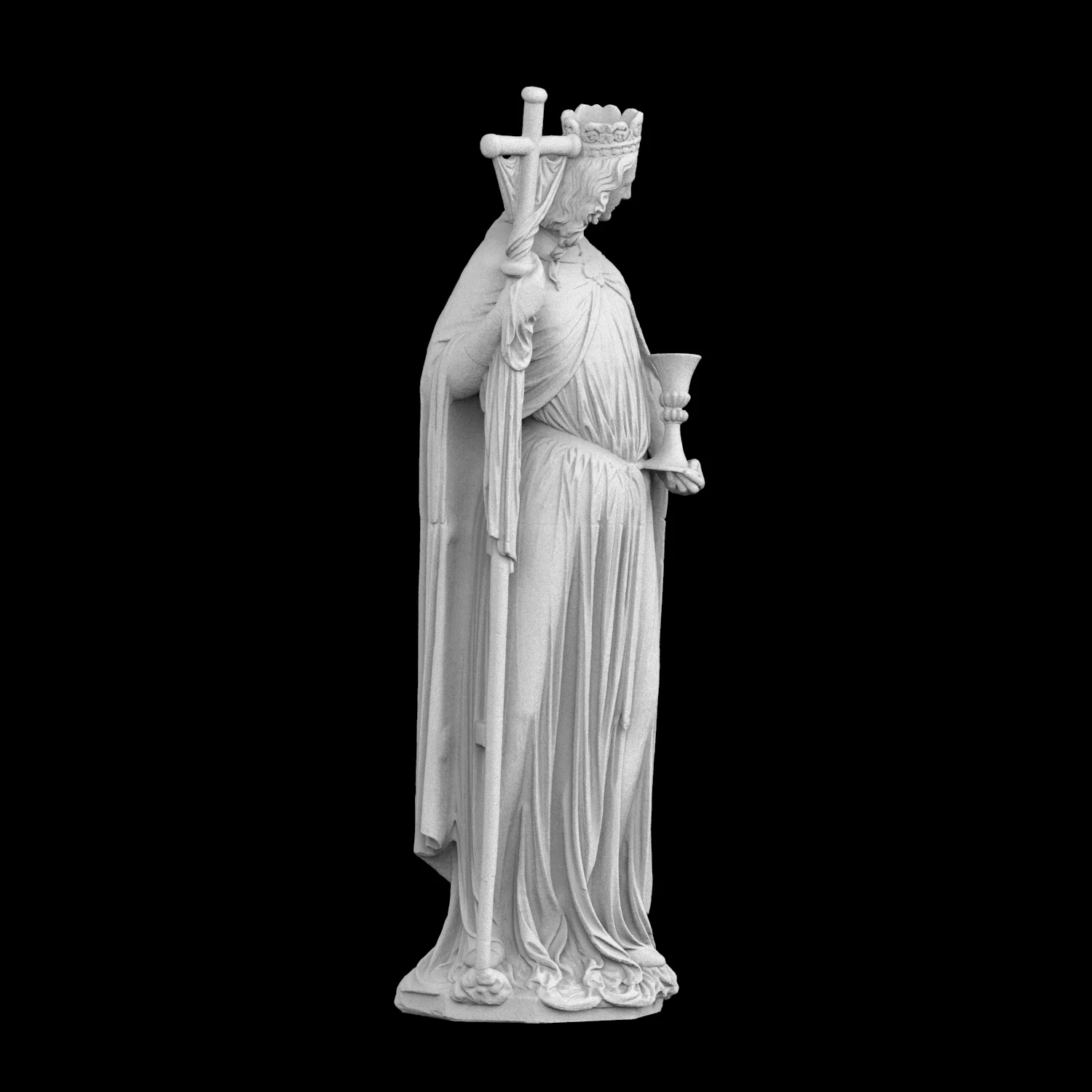 Afbeelding 5: De vrome gelovige - 3D-geprint harsmateriaal, handgeschilderde gipsstructuurdecoratie (verzending binnen 10 dagen)