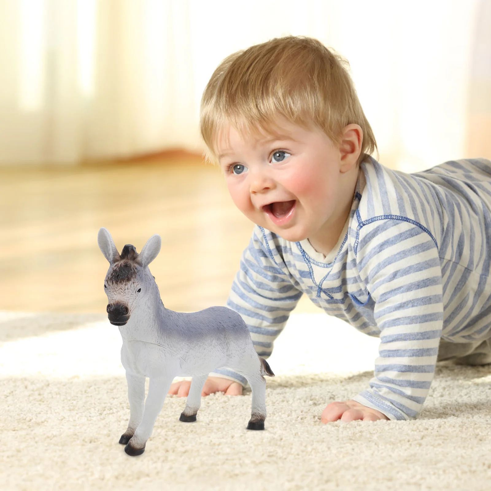 

Donkey Toy Models Ornaments Animal Decorate 2000X1900X900CM Standing Grey Desktop Adornment Child